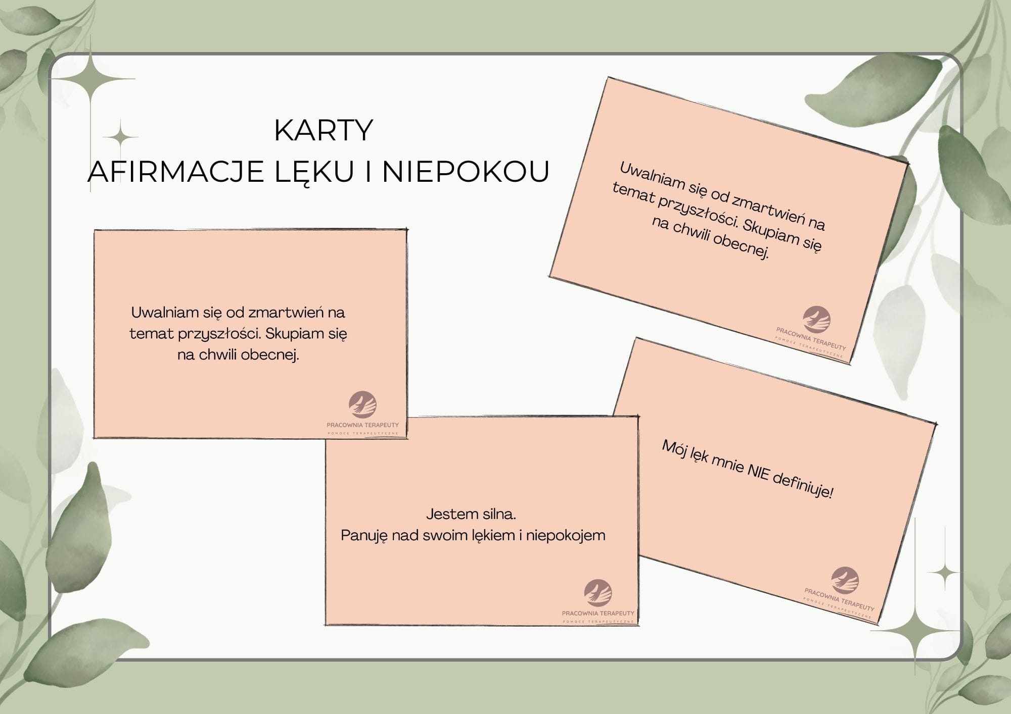 Karty afirmacji wspierające uzdrowienie z lęku i niepokoju
