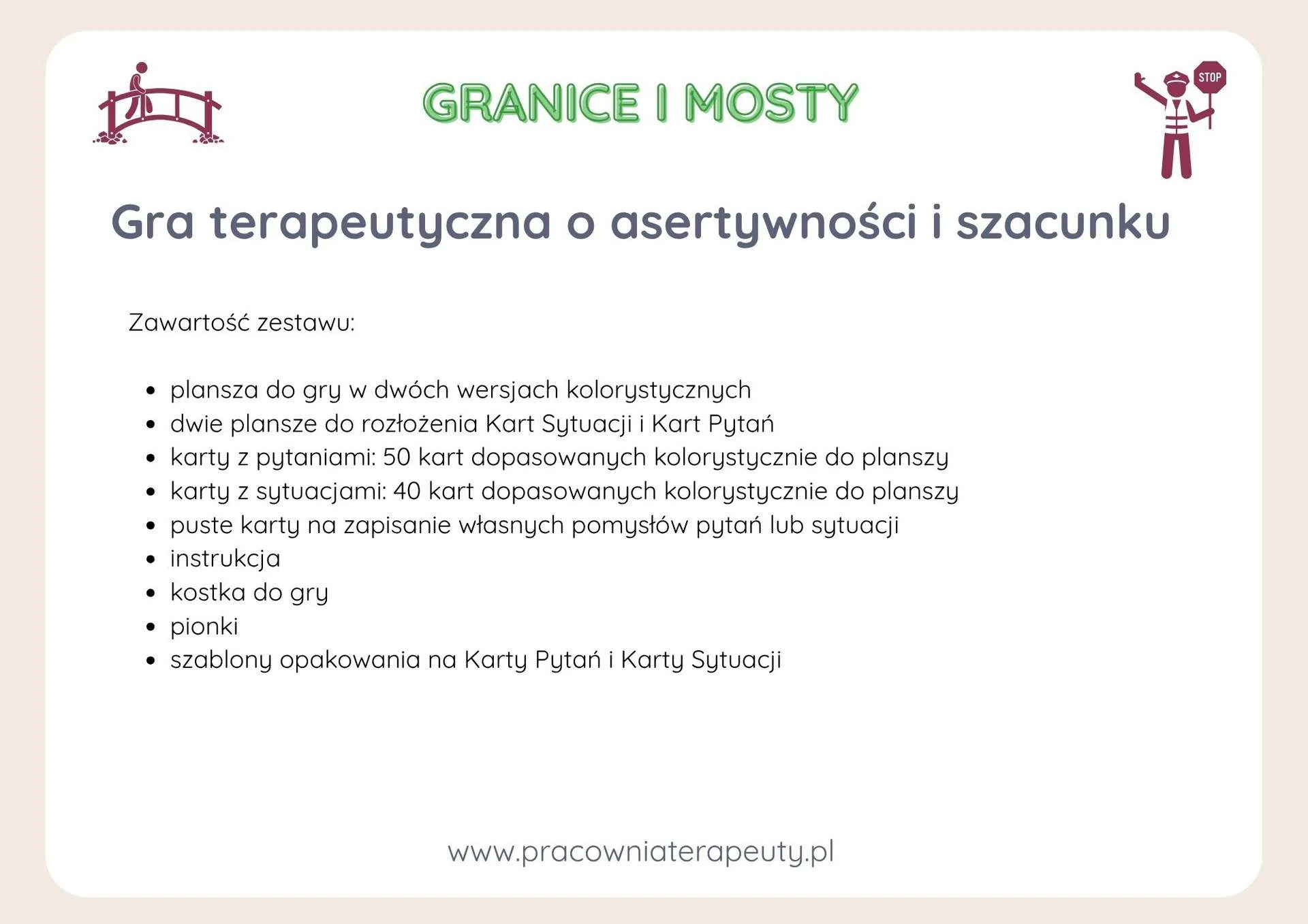 Granice i mosty, gra terapeutyczna o asertywności