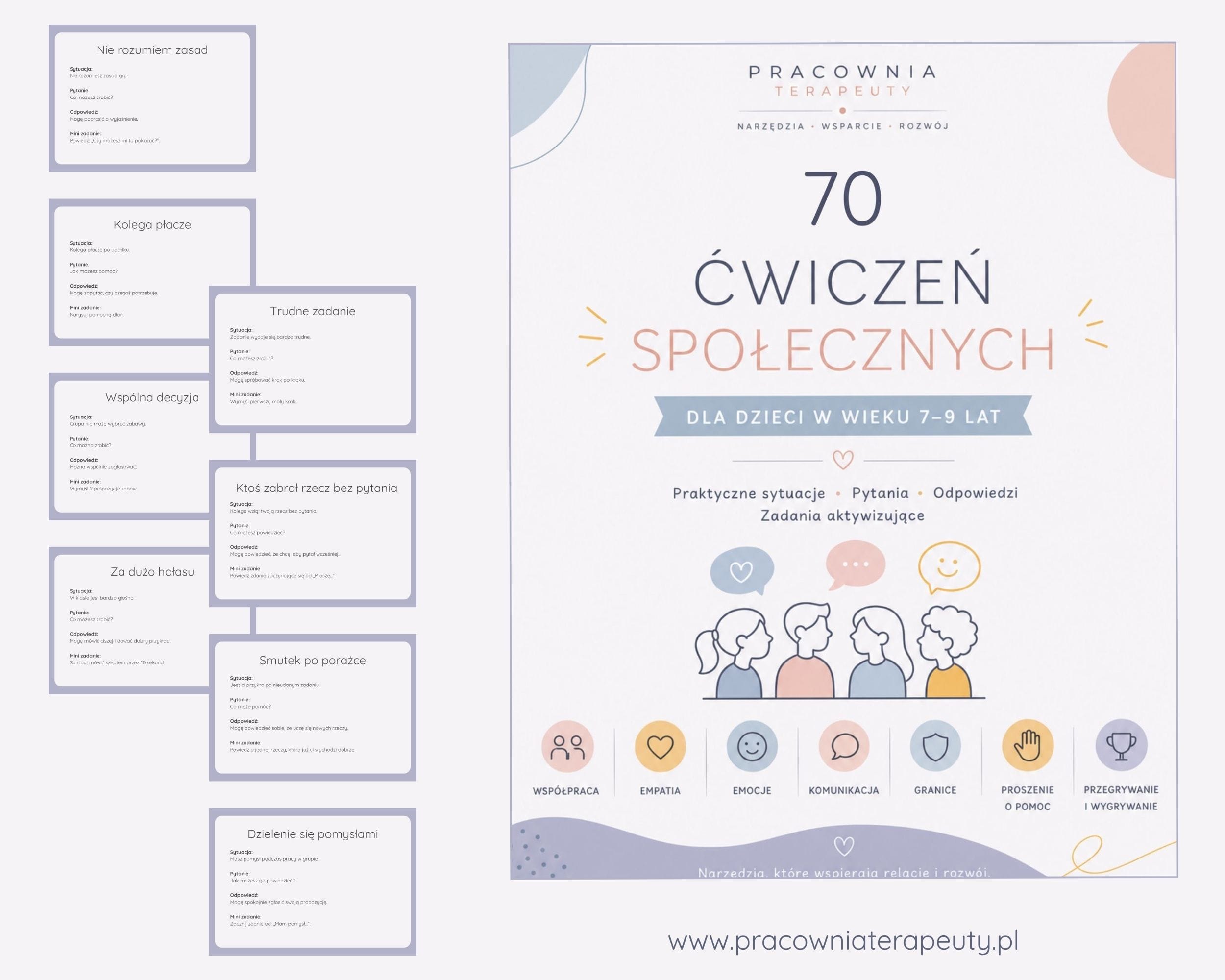 Ćwiczenia społeczne dla dzieci 7–9 lat 70 fiszek do rozwijania kompetencji społecznych